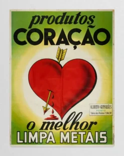 Cartaz "Coração limpa-metais verde"