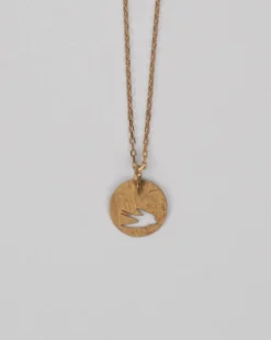Fio e medalha dourada com pássaro 1 | Orquídea