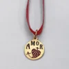 Medalha prata dourada AMOR